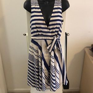Blue and cream stripe wrap dress!!